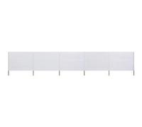 vidaXL Paravent 5 Panneaux Ecran de Plage Anti-Vent Abri de Plage Pare-Vue Coupe-Vent Camping Jardin Pliable Extérieur Tissu 600x120 cm Blanc Sable
