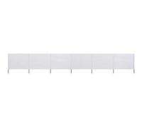 vidaXL Paravent 6 panneaux en tissu 800 x 120 cm Blanc sable