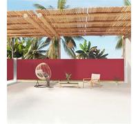 Auvent Latéral Rétractable Pare-brise de Balcon Pare-soleil de Jardin Pare-vue de Terrasse Extérieur Patio Arrière-cour Rouge 160x1200 cm