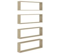 vidaXL Würfelregale 4 Stk. Sonoma-Eiche 100x15x30 cm Holzwerkstoff