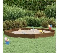 vidaXL Zandbak met bankjes achthoekig massief grenenhout honingbruin825026 Brun G
