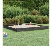 Bac à sable avec sièges gris carré bois de pin massif
