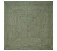 vidaXL Zjxsneh Tapis carré moderne doux en jute fait à la main - Vert olive - Décoration durable de la maison - 200 x 200 cm