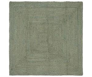 vidaXL Zjxsneh Tapis rectangulaire moderne doux en jute fait à la main - Vert olive - Décoration durable de la maison - 120 x 120 cm