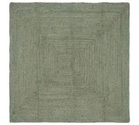 vidaXL Zjxsneh Tapis rectangulaire moderne et doux en jute fait à la main Vert olive 160 x 160 cm Décoration durable de la maison