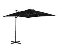 Vidaxl Parasol Déporté Et Mât En Aluminium Noir 250x250 Cm Noir