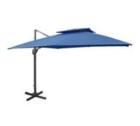 Vidaxl Parasol Déporté Avec Double Toit 300x300 Cm Bleu Azur Bleu