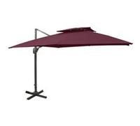 vidaXL Zweefparasol met dubbel dak 300x300 cm bordeauxrood312380 Rouge G