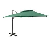 vidaXL Zweefparasol met dubbel dak 300x300 cm groen312370 Vert G