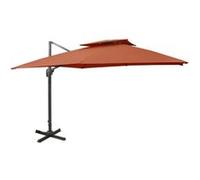 Vidaxl Parasol Déporté Avec Double Toit 300x300 Cm Terre Cuite