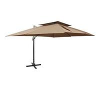 Vidaxl Parasol Déporté À Double Toit Taupe 400x300 Cm Gris