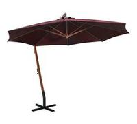Parasol Suspendu Avec Mât Rouge Bordeaux 3,5x2,9m Bois De Sapin Yueyinnkeji Rouge