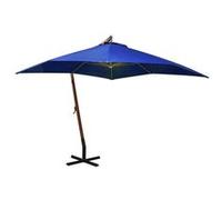 Vidaxl Parasol Suspendu Avec Mât Bleu Azuré 3x3 M Bois De Sapin Massif