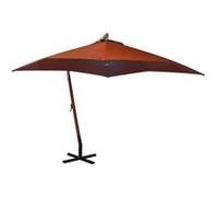 Vidaxl Parasol Suspendu Avec Mât Terre Cuite 3x3m Bois De Sapin Massif