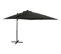 vidaXL Zweefparasol met paal en LED-verlichting 250 cm zwart312324 Noir G
