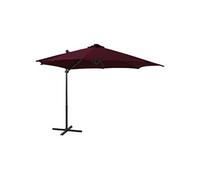 vidaXL Zweefparasol met paal en LED-verlichting 300 cm bordeauxrood312334