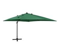 Vidaxl Parasol Déporté Avec Mât Et Lumières Led Vert 300 Cm Vert