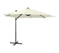 Vidaxl Parasol Déporté Avec Mât Et Lumières Led Sable 300 Cm