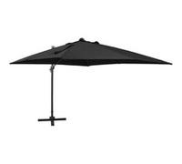 vidaXL Zweefparasol met paal en LED-verlichting 300 cm zwart312348 Noir G