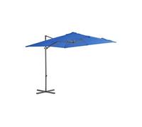 Vidaxl Parasol Déporté Avec Mât En Acier Bleu Azuré 250x250 Cm Bleu