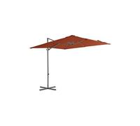 Vidaxl Parasol Déporté Avec Mât En Acier Terre Cuite 250x250 Cm