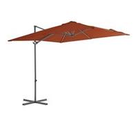 Vidaxl Parasol Déporté Avec Mât En Acier Terre Cuite 250x250 Cm