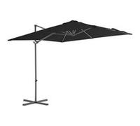 Vidaxl Parasol Déporté Avec Mât En Acier Noir 250x250 Cm Noir