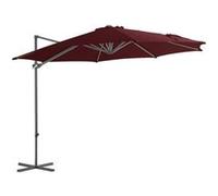 Vidaxl Parasol Déporté Avec Mât En Acier Rouge Bordeaux 300 Cm Rouge