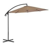 Vidaxl Parasol En Porte-À-Feux Avec Poteau En Acier 300 Cm Taupe Gris