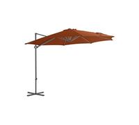 Vidaxl Parasol Déporté Avec Mât En Acier Terre Cuite 300 Cm