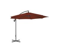 Vidaxl Parasol Déporté Avec Mât En Acier 300 Cm Terre Cuite