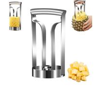 Vide-ananas et trancheuse 2 en 1 en acier inoxydable - Outil professionnel avec poignée antidérapante, épluchage sans effort pour ananas frais, passe au lave-vaisselle, essentiel de cuisine