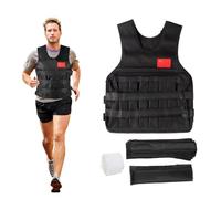 Vide Gilet Lesté de 20KG avec 4 Sacs de Sable, 30x5x40cm/11,81x1,97x15,75 po Gilet D'entraînement Réglable pour L'entraînement, Musculation, Course, Fitness, Renforcement Musculaire (Noir)
