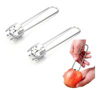 Vide-Graines de Poivre,2 Pièces Outils Multifonctionnels Dénoyauteur de Poivron en Acier Inoxydable,Évideur de Poivre,Pomme Corers pour Fruits et Légumes (15.5 x 3.4 cm)
