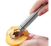 Vide-pêche professionnel - Dénoyauteur de fruits en acier inoxydable robuste | Outil multifonction pour enlever les | pour pêches, poires, prunes et nectarines, design facile à nettoyer