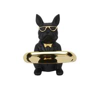 Vide-Poche Bulldog Noir et Or Plateau Servi - MANIA -