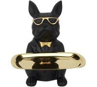 Vide-Poche Bulldog Noir et Or Plateau Servi - MANIA -