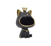 Vide-Poche chat bouche ouverte en polyrésine noir et dorée - - ALTOBUY Noir