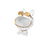 Vide-Poche Chien à Lunettes Géométrique Blanc et Or - LOOKY - ALTOBUY Blanc