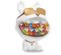 Vide-poche déco Chien Blanc et son Assortiment de 20 bonbons au chocolat Lindor de Lindt | Cadeau Originale pour Noël
