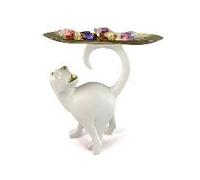 Vide-Poche Décoratif Chat Blanc, Support à Bonbons, 17 x 8 x 27,5 cm