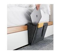 Vide Poche Lit, Poche de Lit en Feutre, Range Telecommande Canape, Organisateur Chevet, pour la Maison Rails de Lit, Canapé, Lits Superposés(Gris)