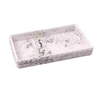 Vide poche rectangulaire en plâtre, plateau décoratif, porte-objets décoratifs pour bijoux, parfums et bougies, design élégant et géométrique fait à la main (marbre)