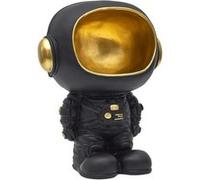 Home Deco Factory - Statue Astronaute HD0160 Vide-poche 20 cm Noir/Or Design futuriste