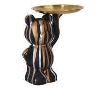 Home Deco Factory Statue déco HD0153 — Moderne vide-poche pour clés & bijoux, noir/or/argent 30 cm