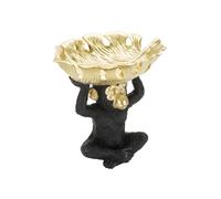 Vide-Poche Statuette "Singe" 25cm Noir & Or