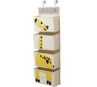 3 Sprouts Rangement Porte à Suspendre - Sac de Rangement Suspendu pour Enfant - Organisateur de Vêtements Semaine - Rangement Tissu Mural Bébé - Organisateur de Couche Suspendue - Girafe