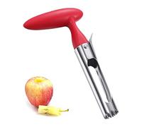 Vide Pomme, Vide Trognon pomme ou de poire en acier inoxydable, Dénoyauteur à Pomme avec Poignée en ABS et Lame Dentelée en Acier Inoxydable (rouge)