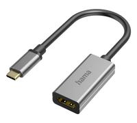 Hama Adaptateur vidéo USB-C vers HDMI – Ultra‑HD 8K 60Hz, alu, fiche or, garantie 30 ans, gris