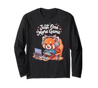 Video Gaming Just One More Game Gaming Red Panda Manche Longue